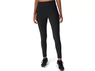 Calça feminina canelada de cintura alta 7/8 justa