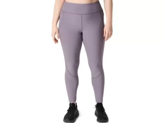Calça feminina canelada de cintura alta 7/8 justa