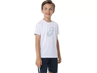 Camiseta de manga curta com estampa espiral