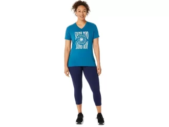 CAMISETA FEMININA COM DECOTE EM V E ESTAMPA DE GIRASSOL